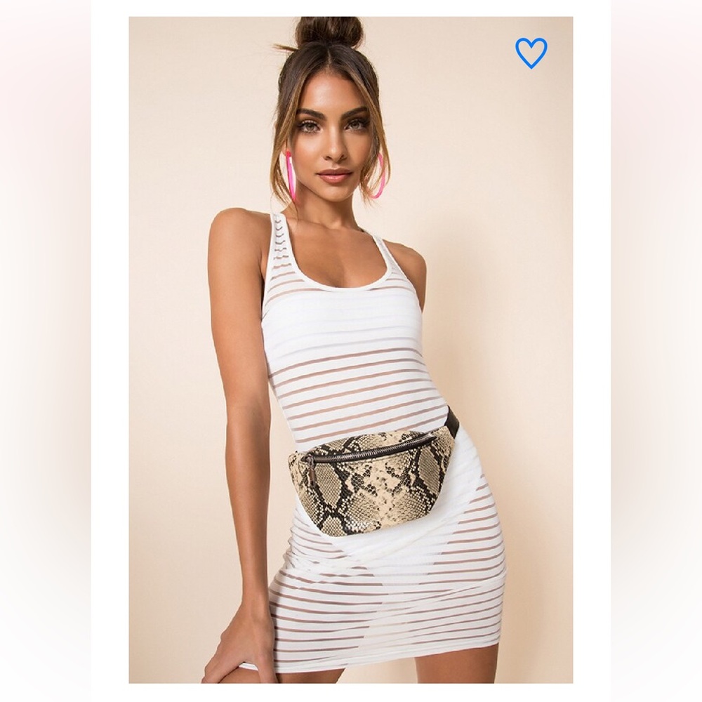 Superdown x chantel jeffries vanessa striped mesh dress /coverup